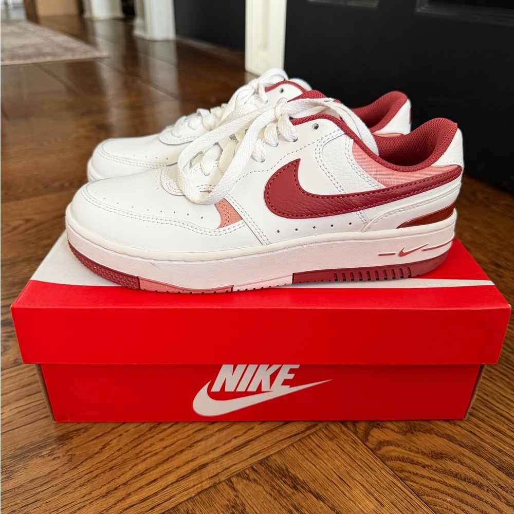 Nike Kids' White and Burgundy Sneakers
